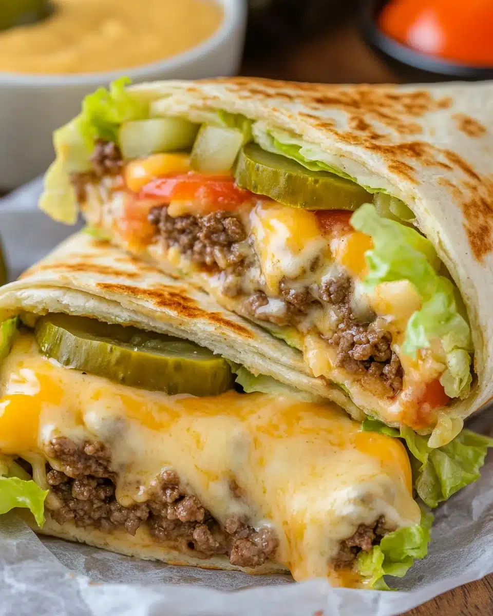 Air Fryer Cheeseburger Wraps
