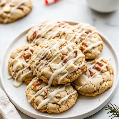 Chewy Maple Cinnamon Cookies with White Chocolate on a plate