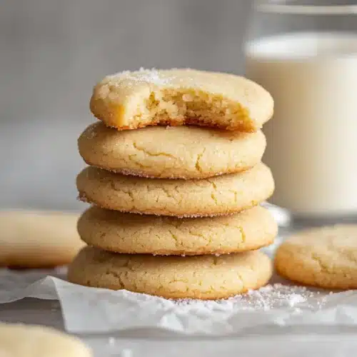 Chewy Sugar Cookies 1 Delicious stack of chewy sugar cookies ready for tasting.