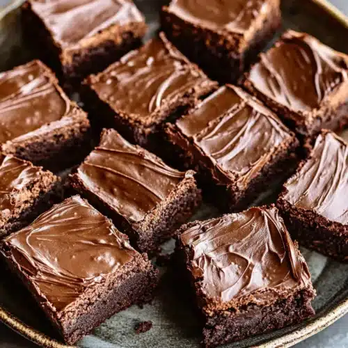 Chocolate Frosted Christmas Brownies ready for the festive season.