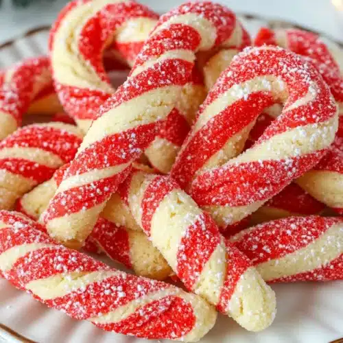 Christmas Candy Cane Cookies 1 Delicious Christmas Candy Cane Cookies on a white plate