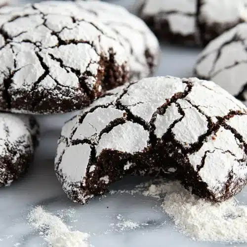 Delicious Crinkle Cookies with crackled tops, the perfect Christmas treat.