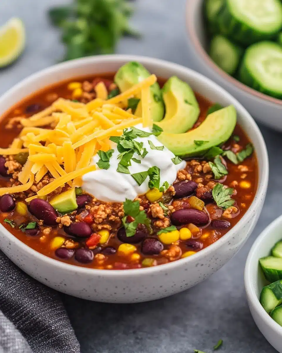 Easy Slow Cooker Turkey Chili