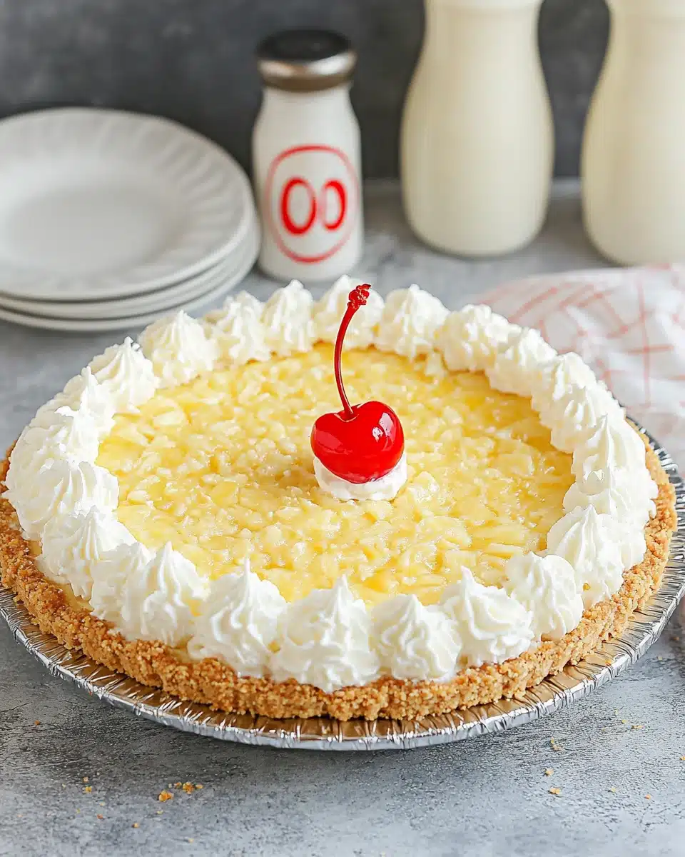 No Bake Pineapple Cream Cheese Pie