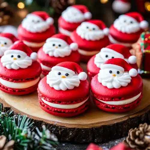 Delicious Santa Claus Macarons perfect for festive celebrations.