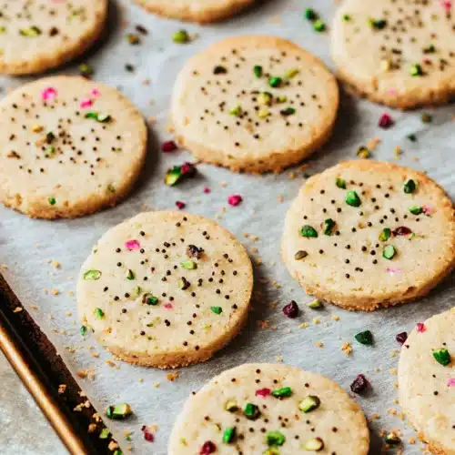 Shortbread Cookies for Christmas 1 Delicious Shortbread Cookies with pistachios and cranberries ready to enjoy.