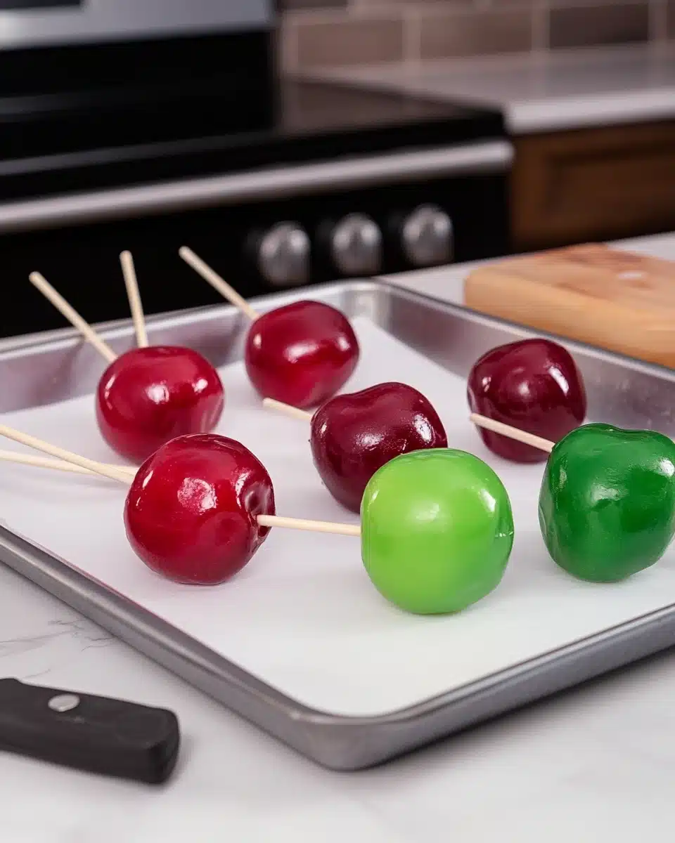 The Best Candy Apple Recipe - Colorful Treats The Best Candy Apple Recipe with delicious candy apples in vibrant colors.