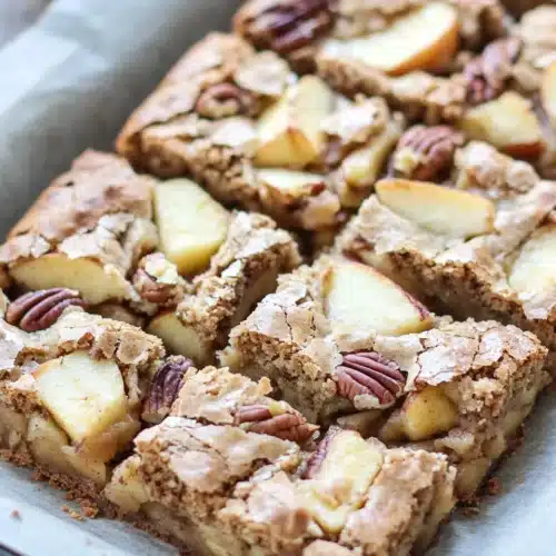 Delicious Apple Brownies with chunks of apple and pecans
