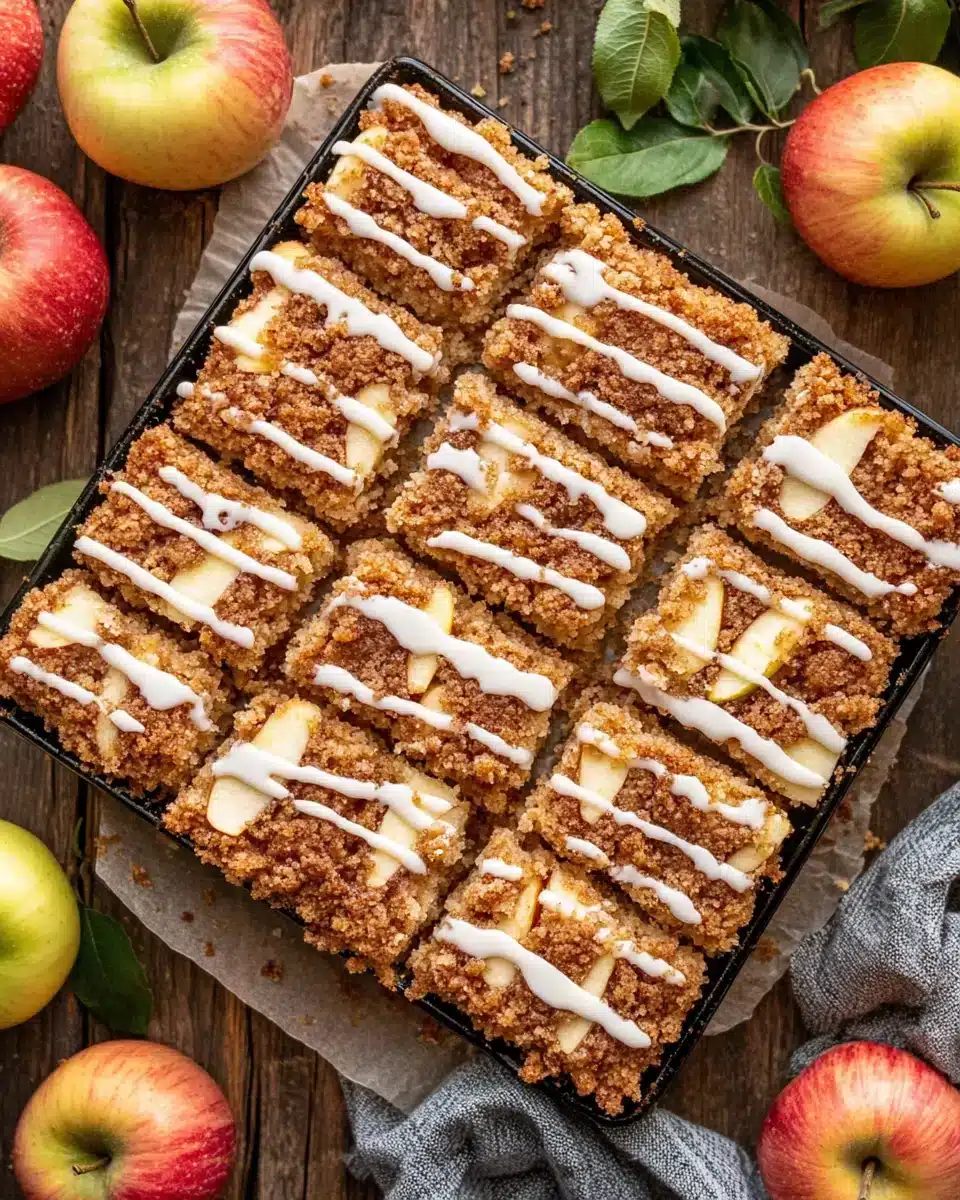 Homemade Apple Crumb Cake showcases perfect contrasts with fresh apples.