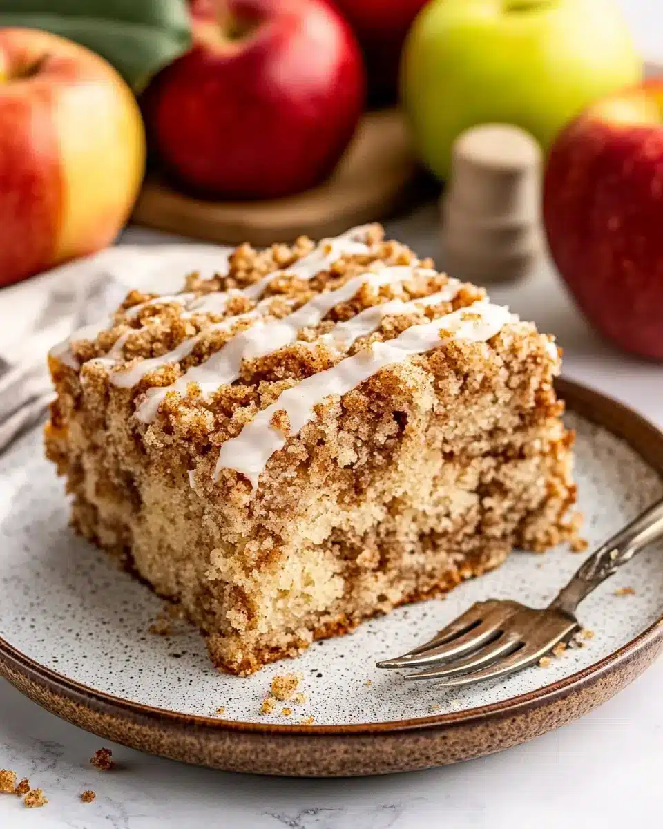 Delicious Apple Crumb Cake with apples, perfect for dessert.