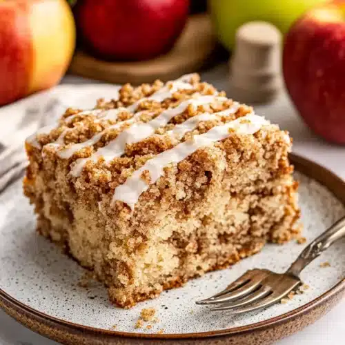 Delicious Apple Crumb Cake with apples, perfect for dessert.