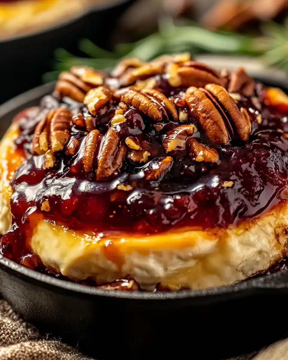 Baked Brie with Fig Jam and Pecans