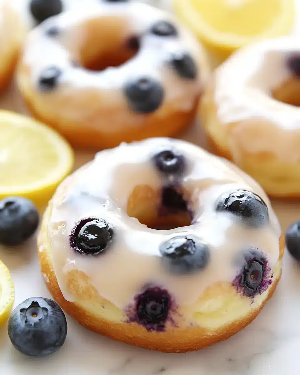 Baked Lemon Blueberry Donuts Delicious Baked Lemon Blueberry Donuts with a lemon glaze.