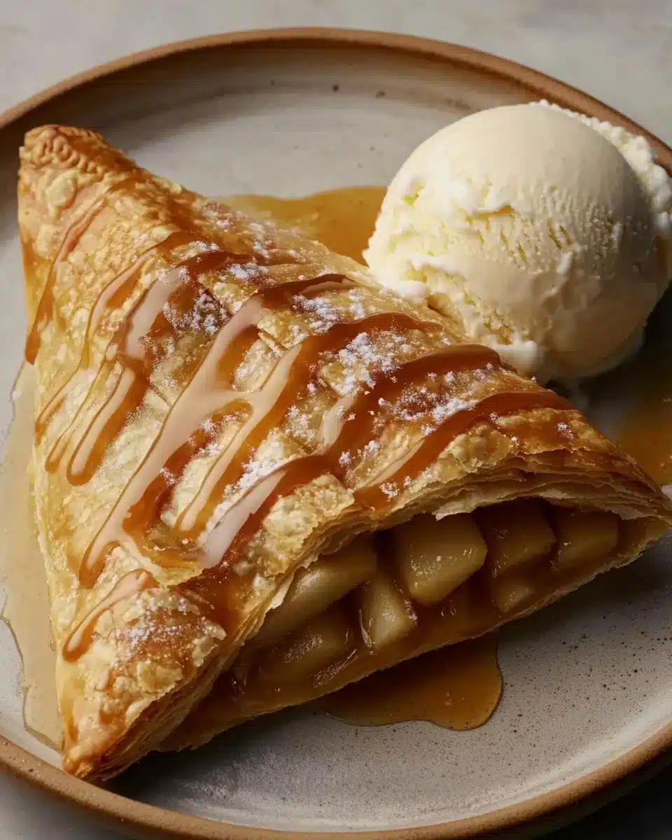 Delicious caramel apple turnovers, a delightful breakfast treat.