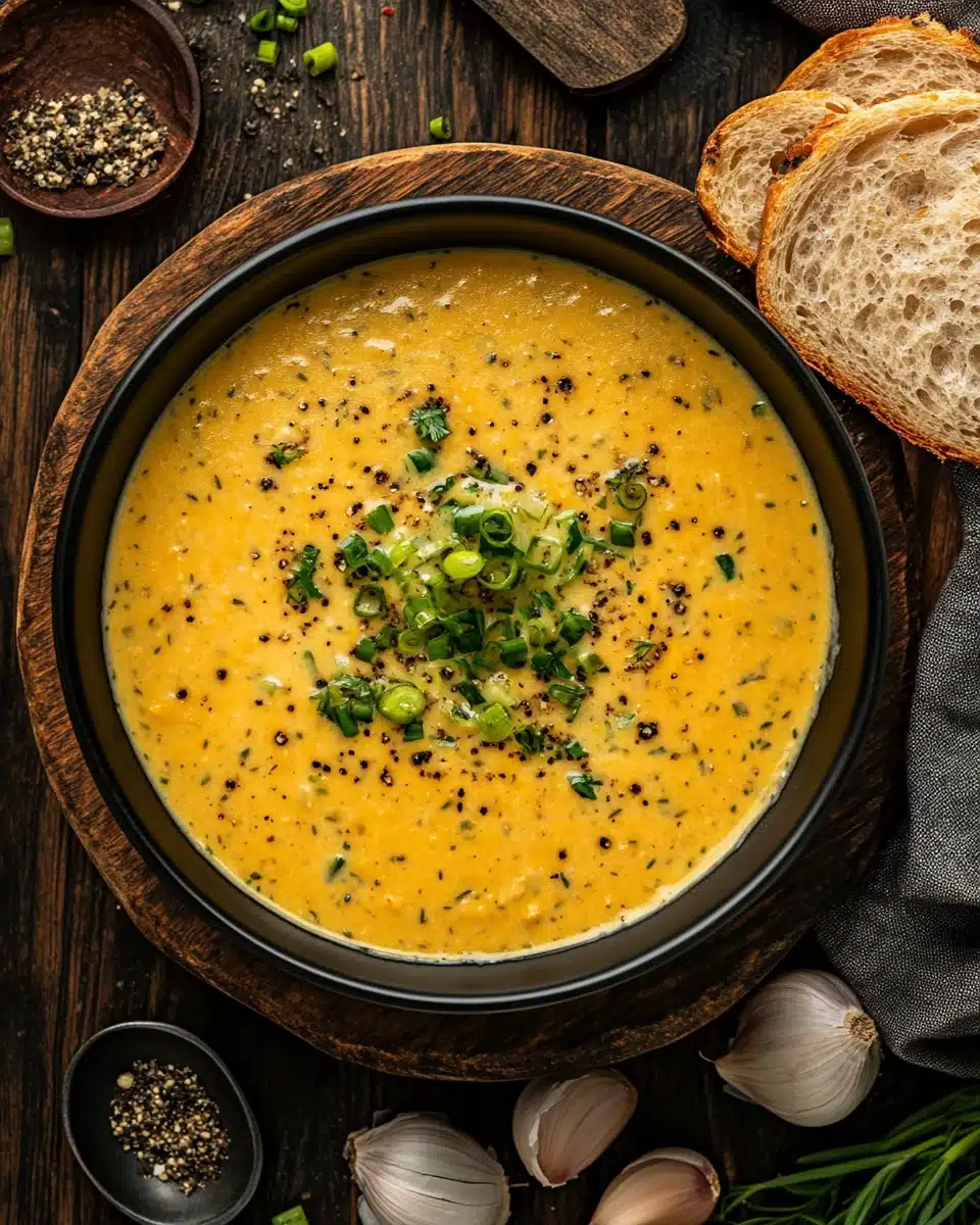 Cheddar Garlic Herb Potato Soup
