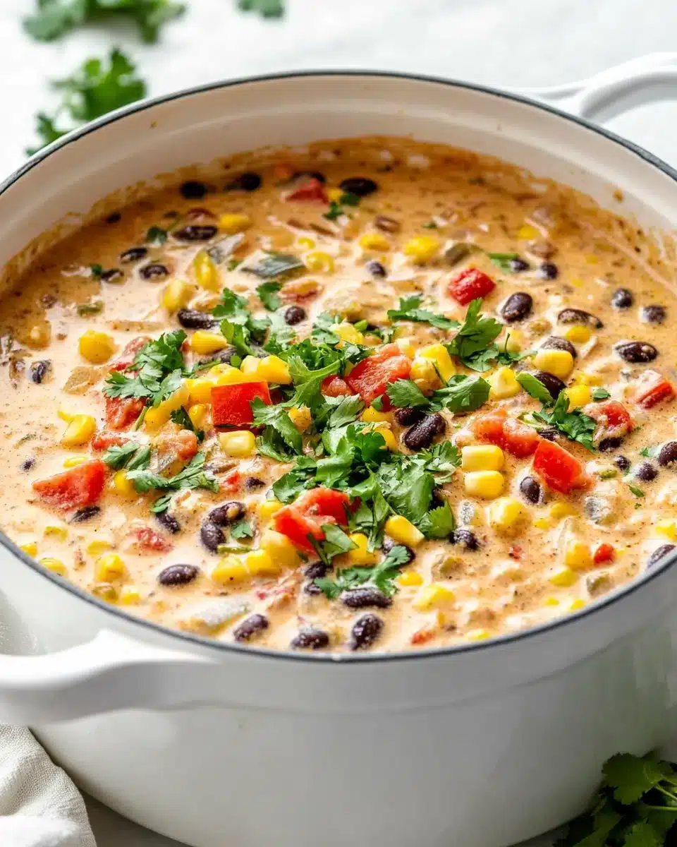 Creamy Taco Soup in a Pot Delicious Creamy Taco Soup with beans and fresh toppings