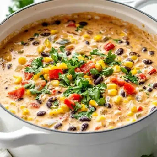 Creamy Taco Soup Recipe 1 Delicious Creamy Taco Soup with beans and fresh toppings