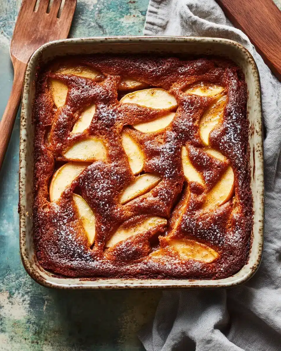 Delicious Easy Cinnamon Apple Cake fresh out of the oven.
