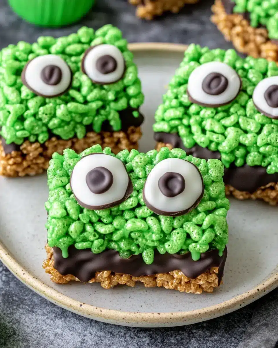 Frankenstein Rice Krispie Treats for Halloween