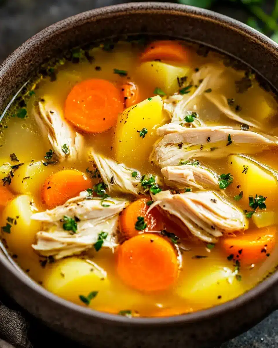 Healing Spanish Chicken Soup in a Bowl Healing Spanish Chicken Soup with tender chicken, carrots, and herbs.