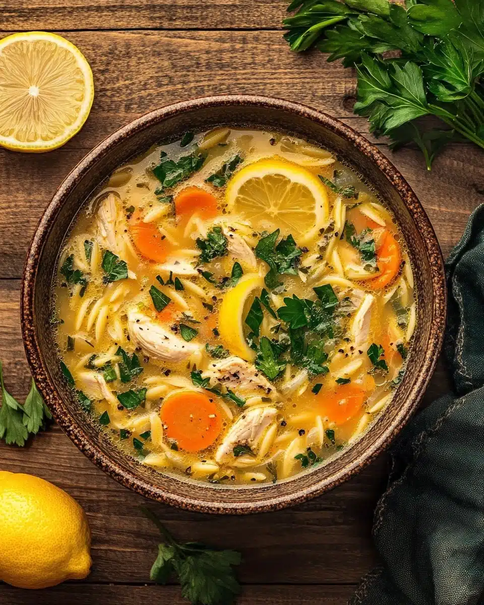 Lemon Chicken Orzo Soup