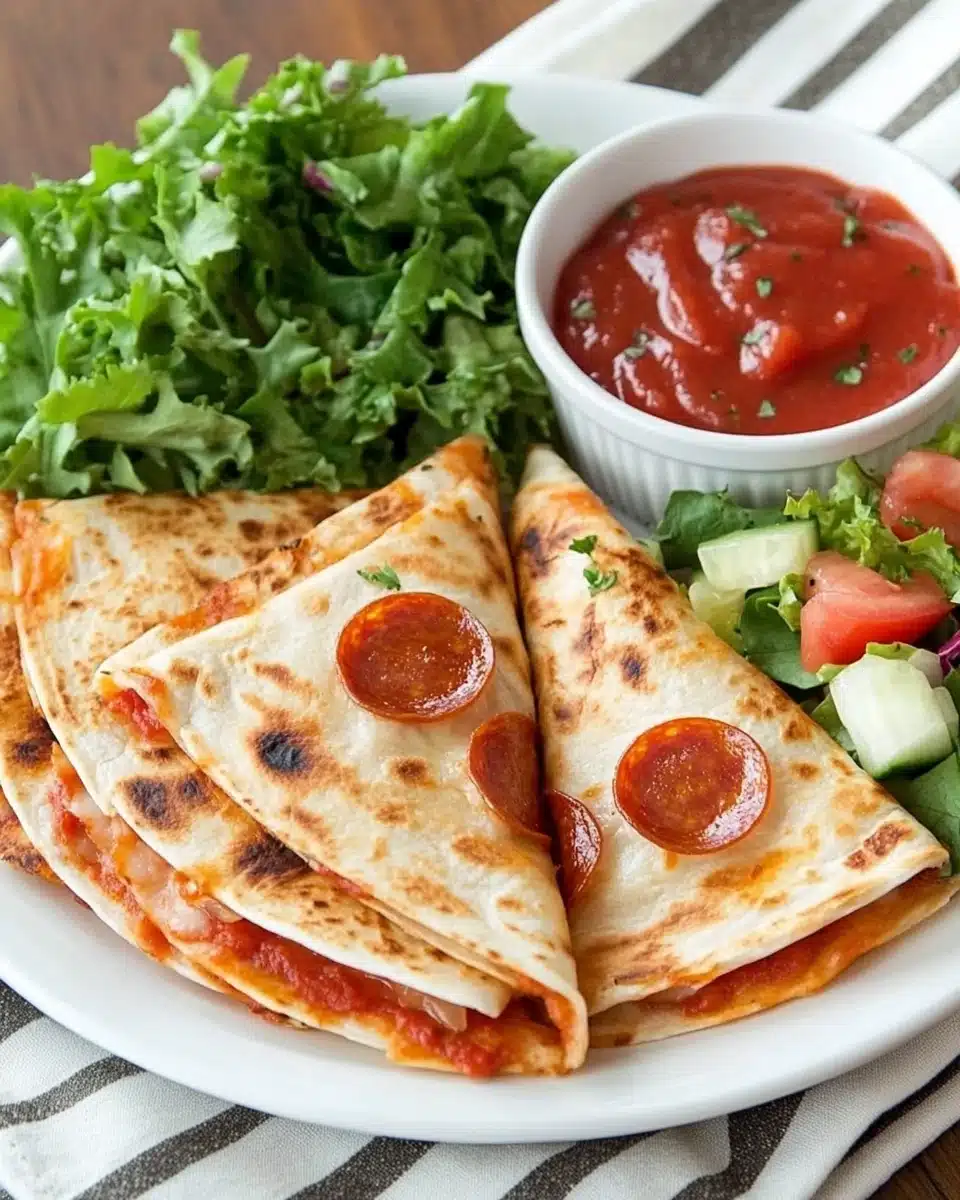 Pepperoni Cheese Pizza Quesadillas