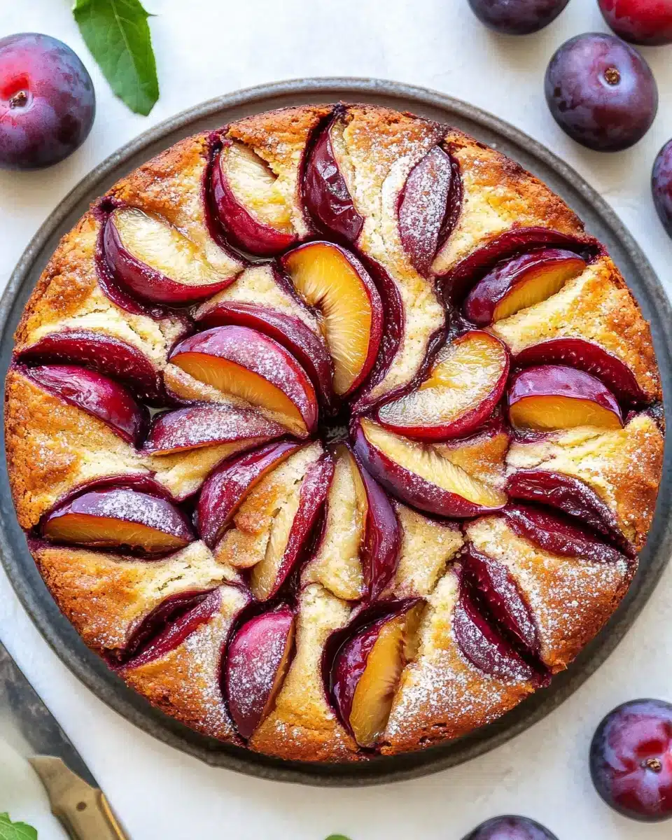 Delicious plum cake recipe featuring juicy plums and a crumbly topping.