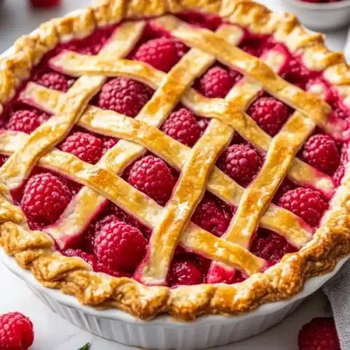 Delicious Raspberry Pie, bursting with sweet-tart flavors.