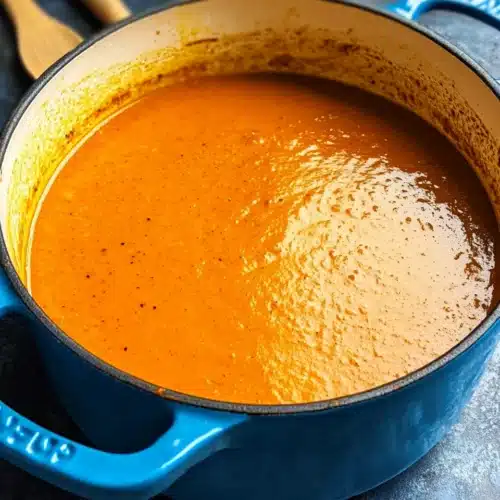Roasted Carrot Tomato Soup 1 Delicious Roasted Carrot Tomato Soup Recipe in a large pot.