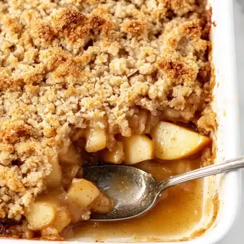 Delicious Simple Apple Crumble dish with crispy topping and tender apples.