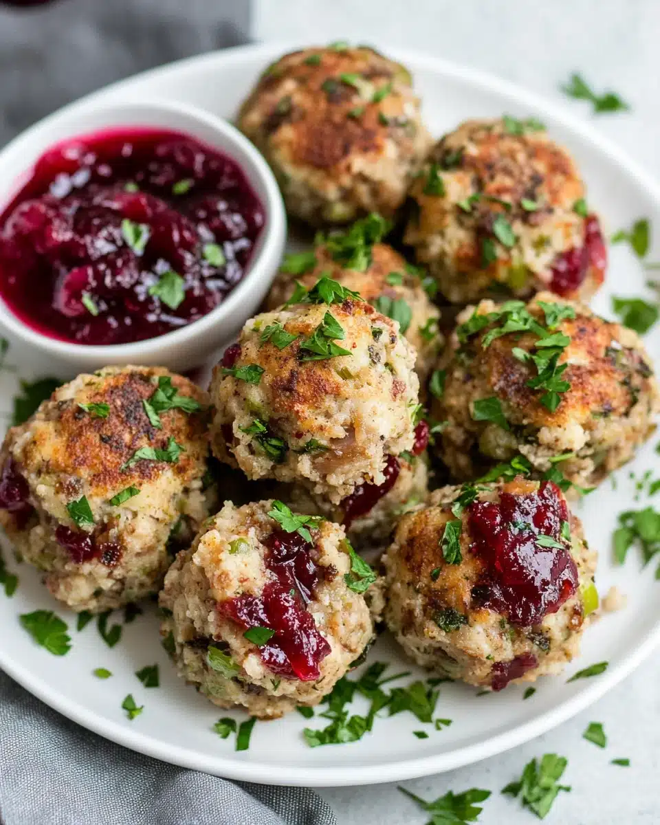 Turkey and Stuffing Meatballs