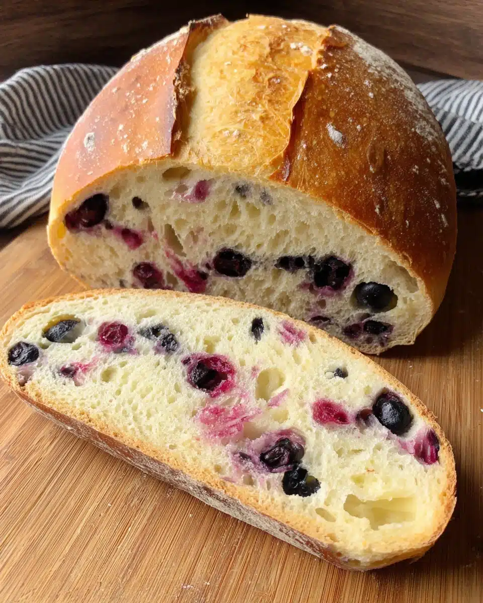 Delicious blueberry sourdough bread perfect for breakfast.