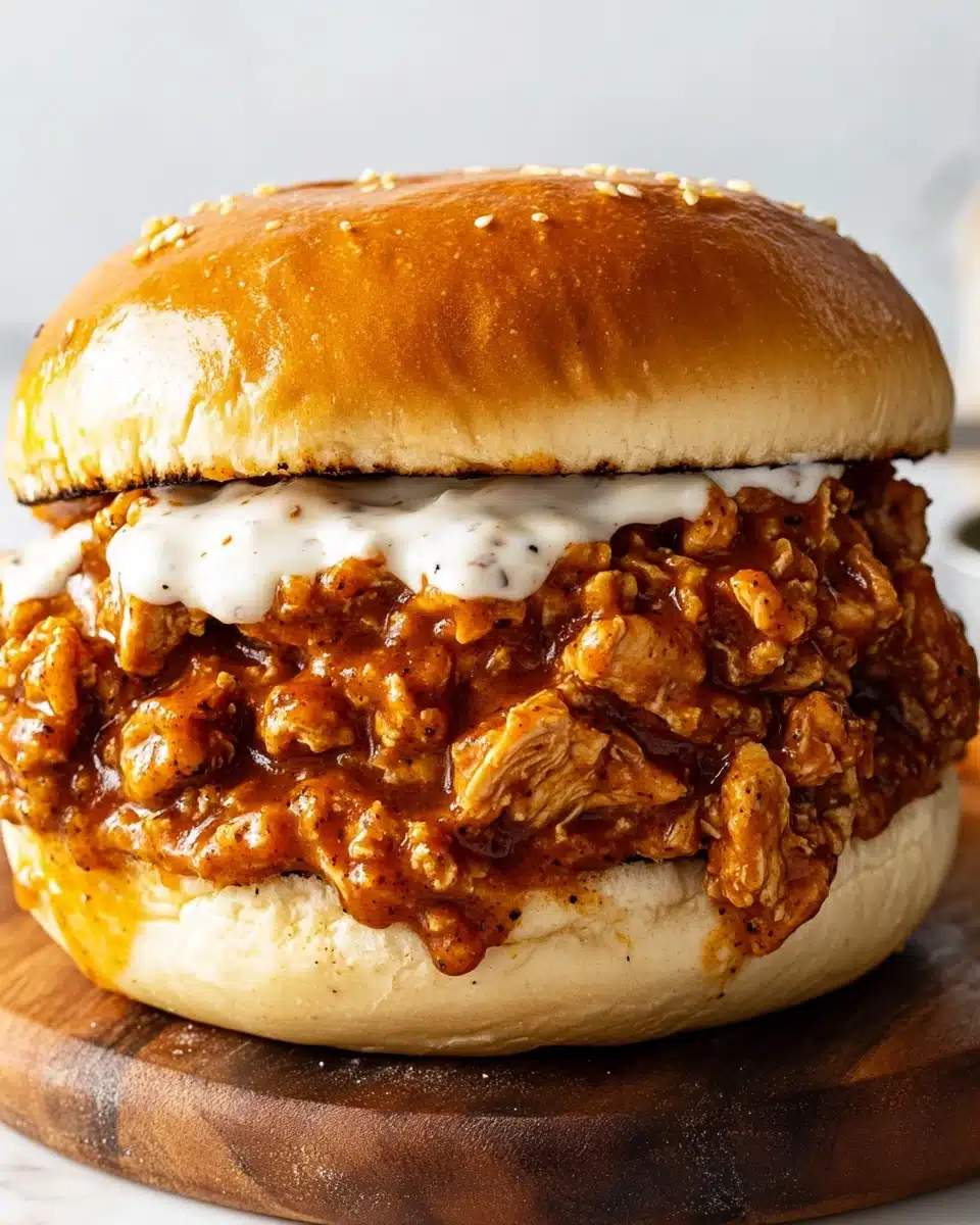 Cajun Chicken Sloppy Joes with Creamy Cheese Sauce
