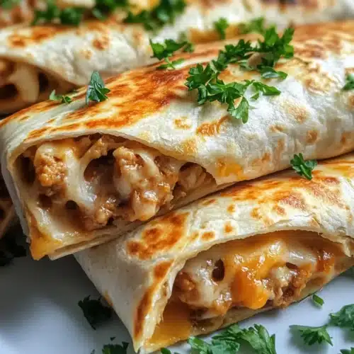 Cheesy Garlic Chicken Wraps: A Tasty Dinner Delight 1 Cheesy Garlic Chicken Wraps: A Tasty Dinner Delight served on a plate.
