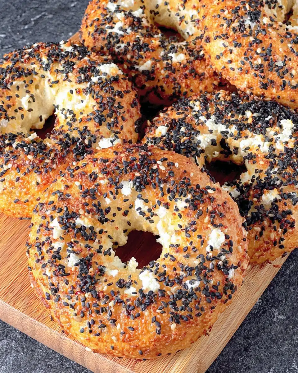 Cottage cheese bagels ready to be enjoyed.