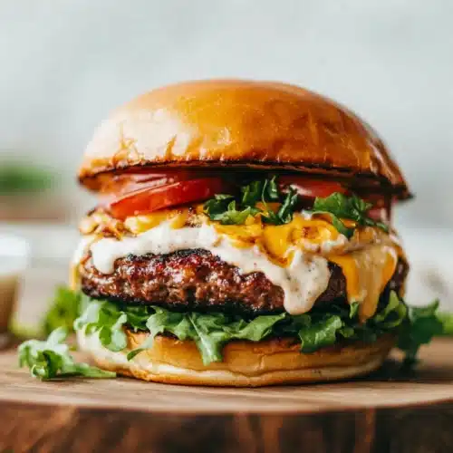 Delicious Crack Burgers: Your New Go-To Burger Recipe with layers of toppings.