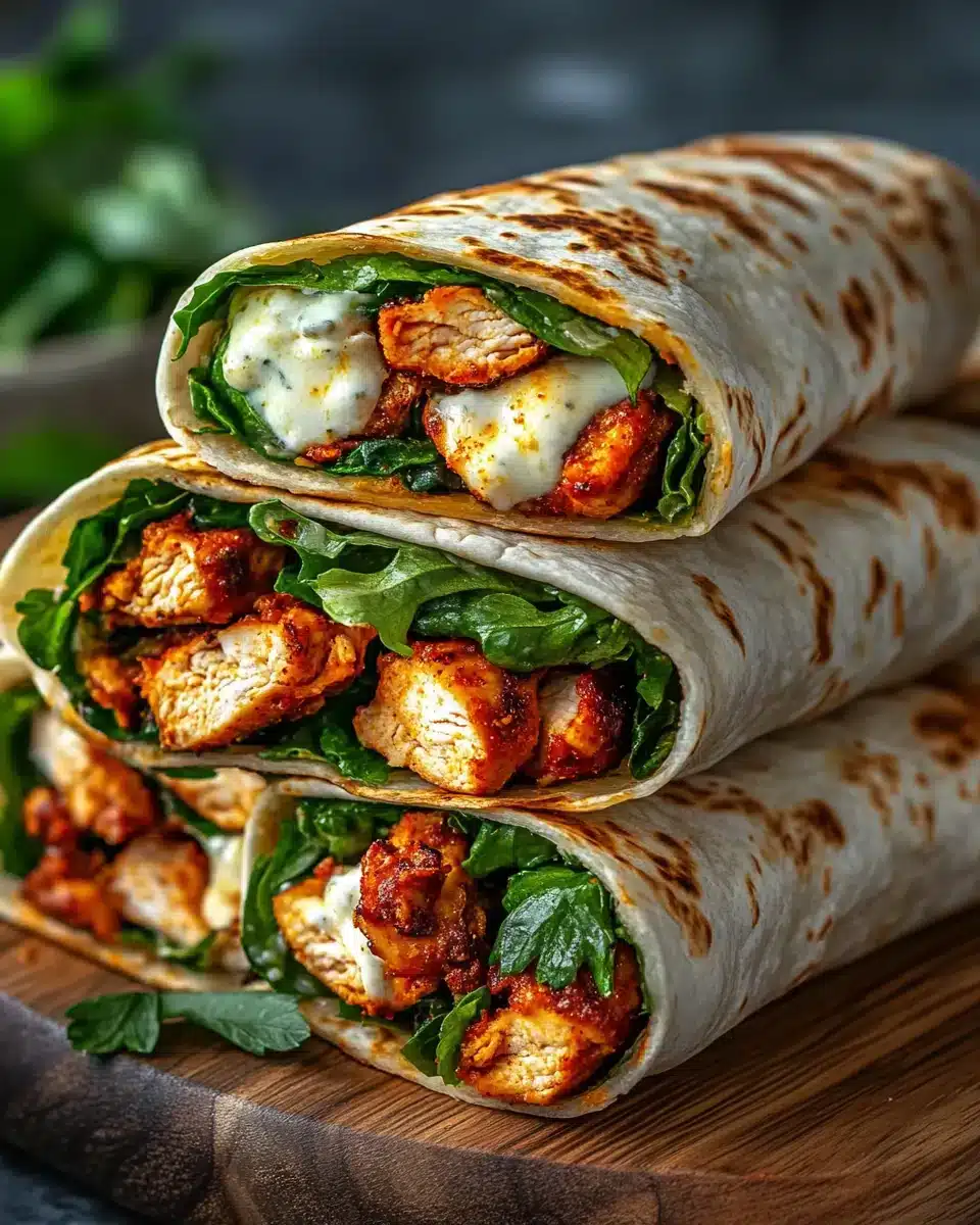 Crispy Air Fryer Chicken & Mozzarella Wraps ready for a quick dinner.