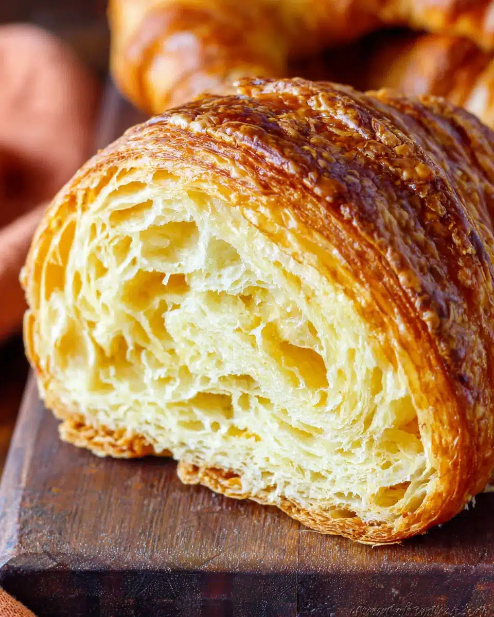 Flaky croissant layers, perfect for breakfast or brunch.