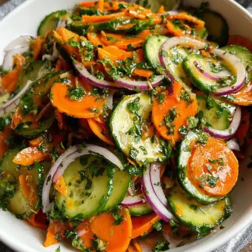 Refreshing cucumber salad made with fresh vegetables