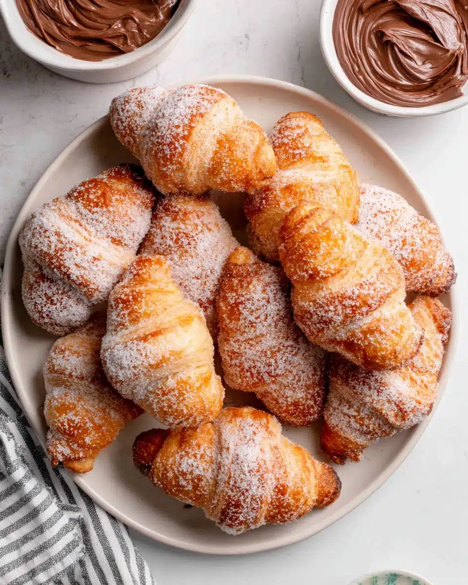Delicious fried croissants for a perfect breakfast treat.