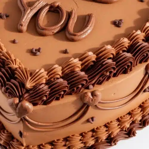 Delicious heart-shaped cake is perfect for any celebration.