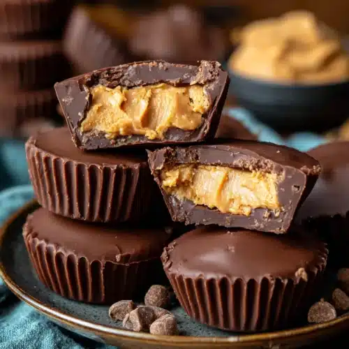 Homemade Peanut Butter Cups: Irresistibly Delicious Treats 1 Delicious homemade peanut butter cups with creamy filling.