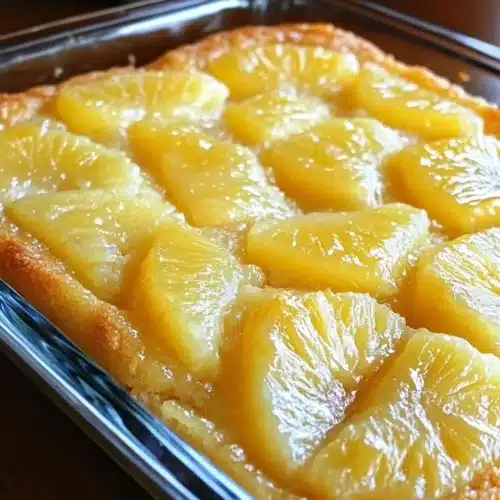 Juicy Pineapple Heaven Cake, golden glaze and moist texture.