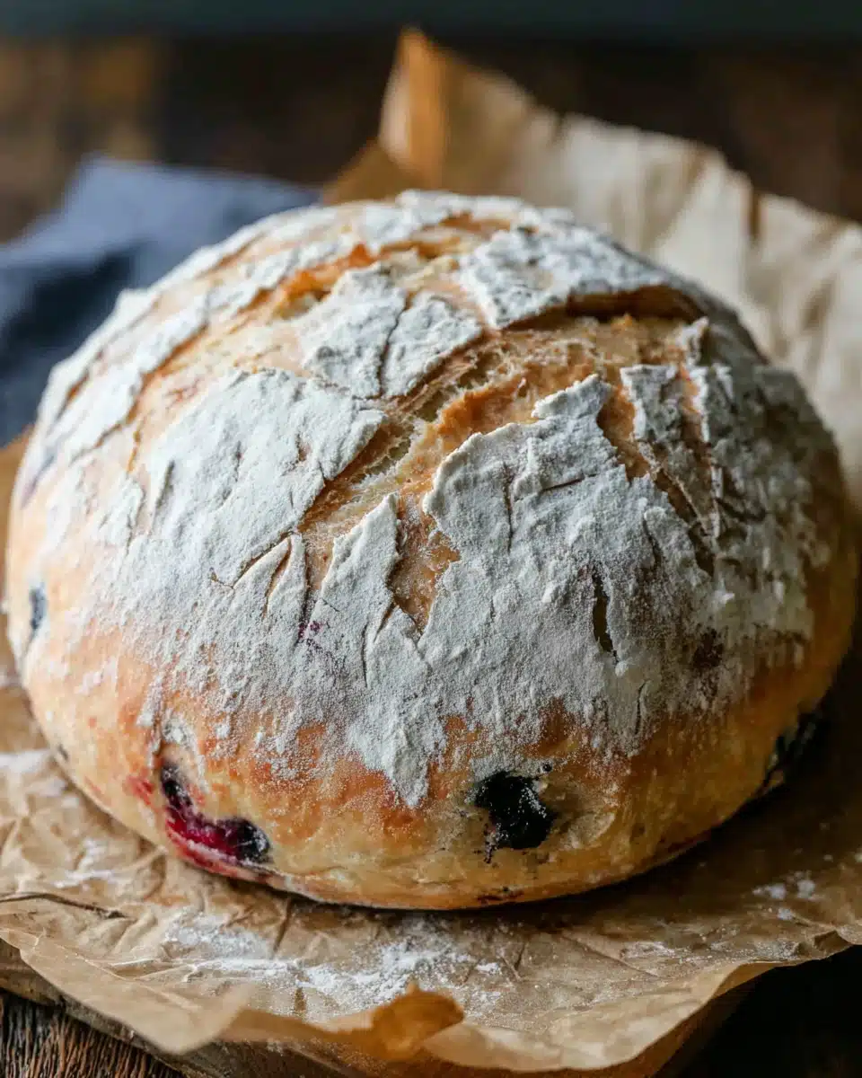 Delicious lemon blueberry sourdough bread ready for baking.