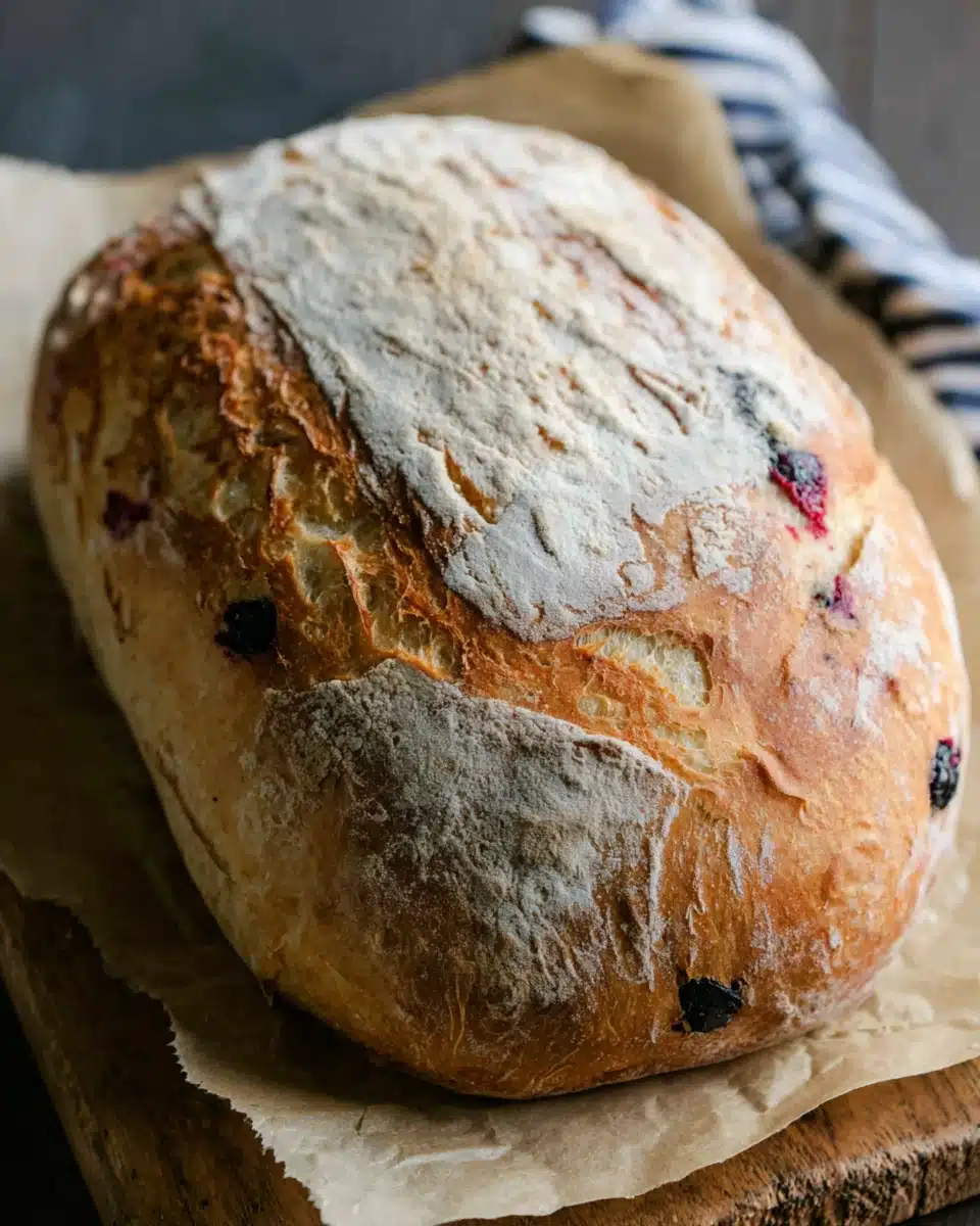 Delicious lemon blueberry sourdough bread ready to bake