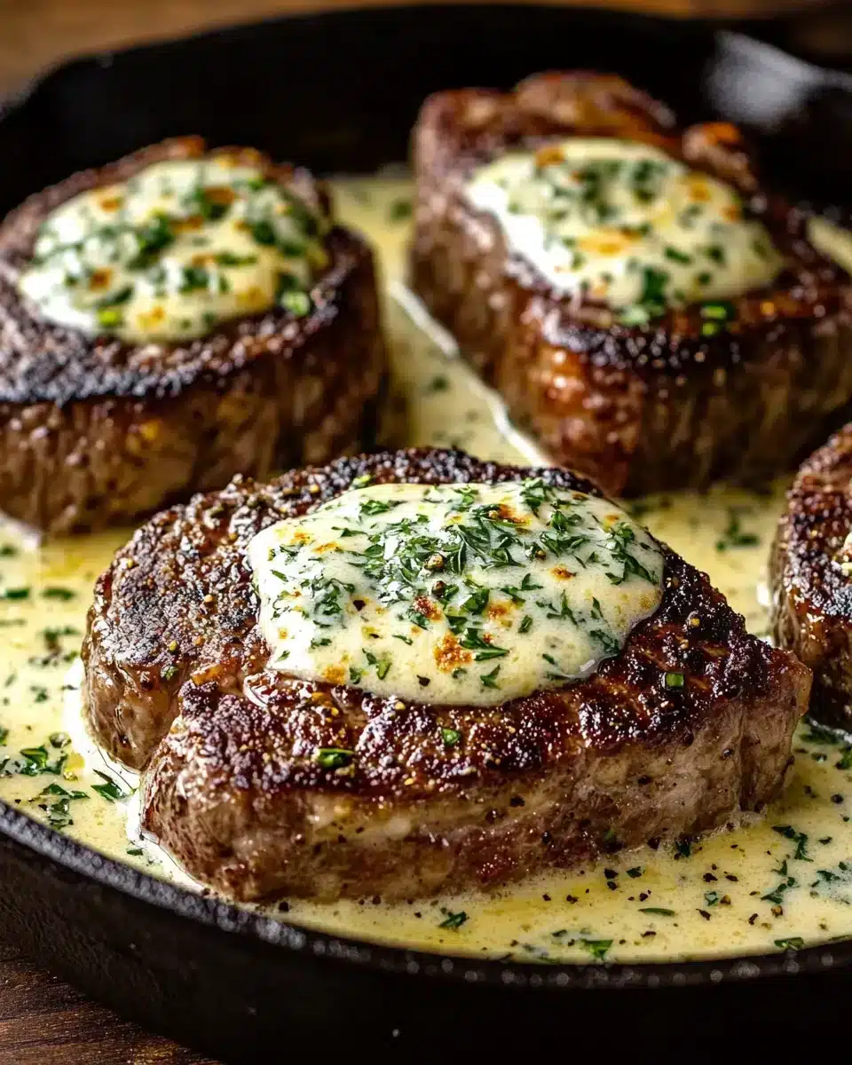 Mastering Garlic Butter Steak With Parmesan Cream Sauce showcases tender ribeye steaks.