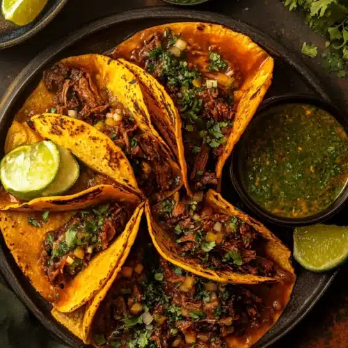 Delicious My Fave Birria Tacos with tender beef and crispy tortillas.