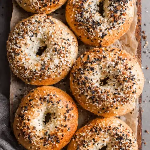 Protein bagels ready to enjoy as a nutritious breakfast treat.