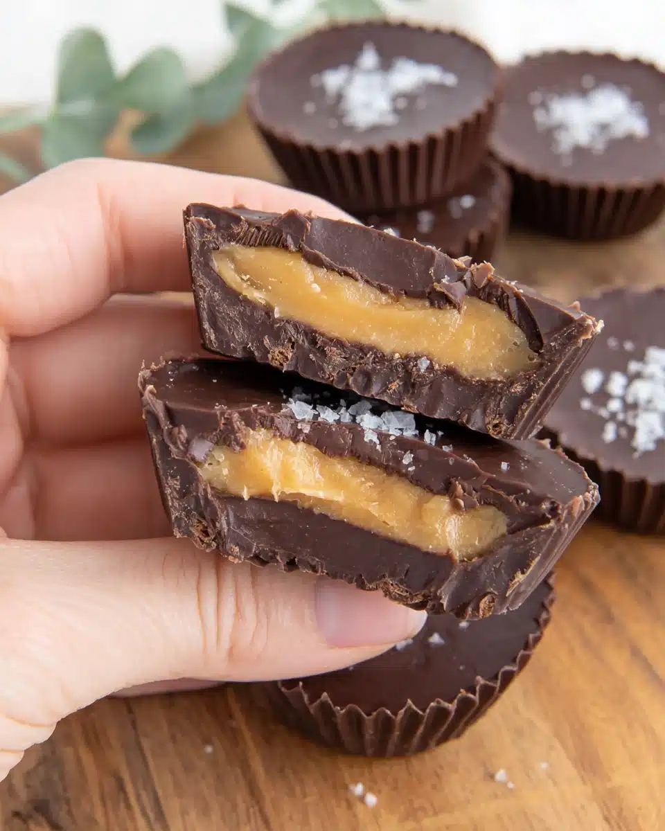 Delicious homemade Reese's cups recipe with creamy peanut butter filling.