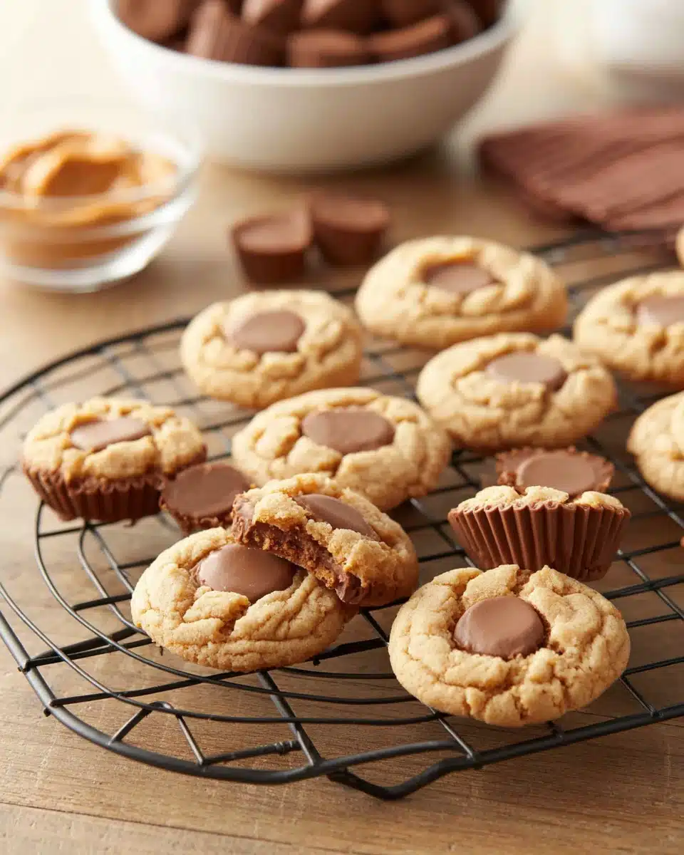 Irresistible Reese's Peanut Butter Cup Cookies Delicious Reese's Peanut Butter Cup cookies ready to enjoy.